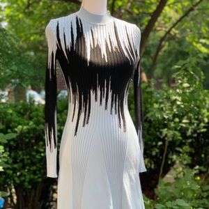 Opening Ceremony Intarsia Knit Ribbed Dress, Sz S